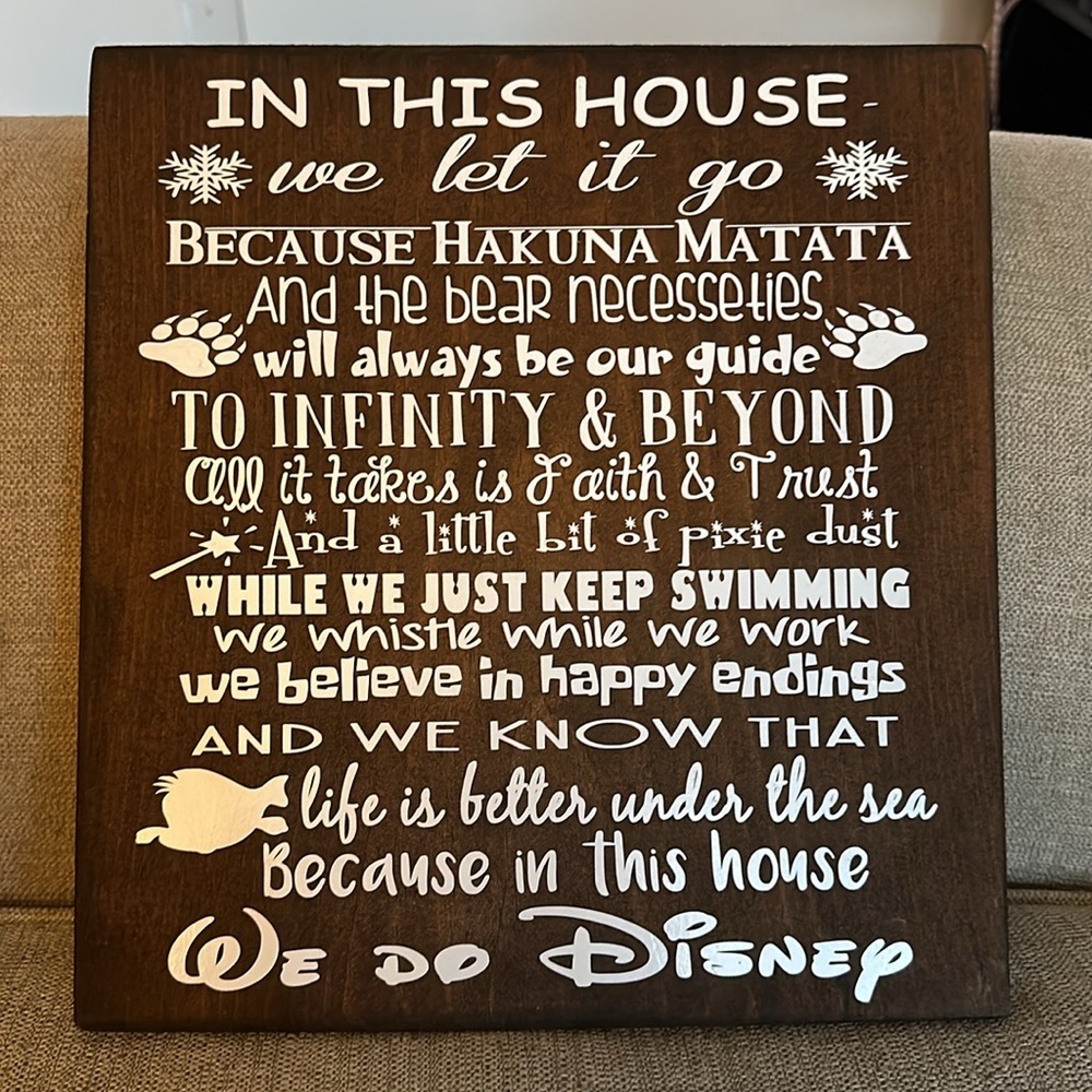 Disney wooden sign